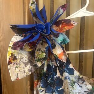 Chiara Boni Multi-Color Floral One-Shoulder Evening Gown